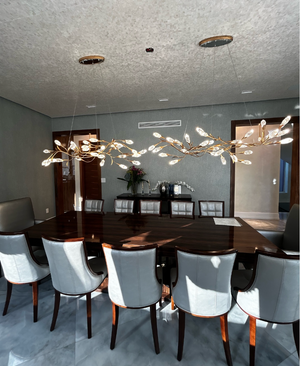 Modern Linear/Round Floral Branches Crystal Chandelier - view 3