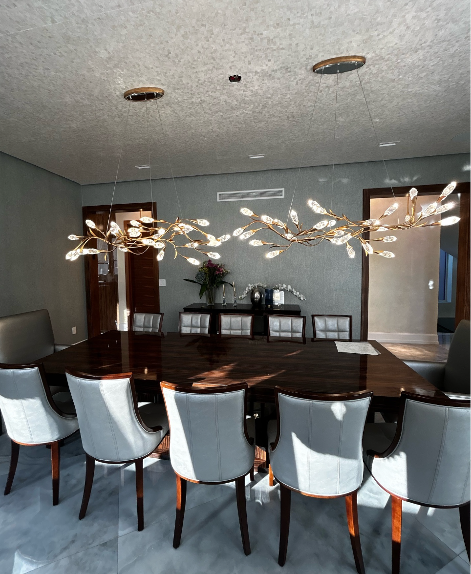 Modern Linear/Round Floral Branches Crystal Chandelier - view 3