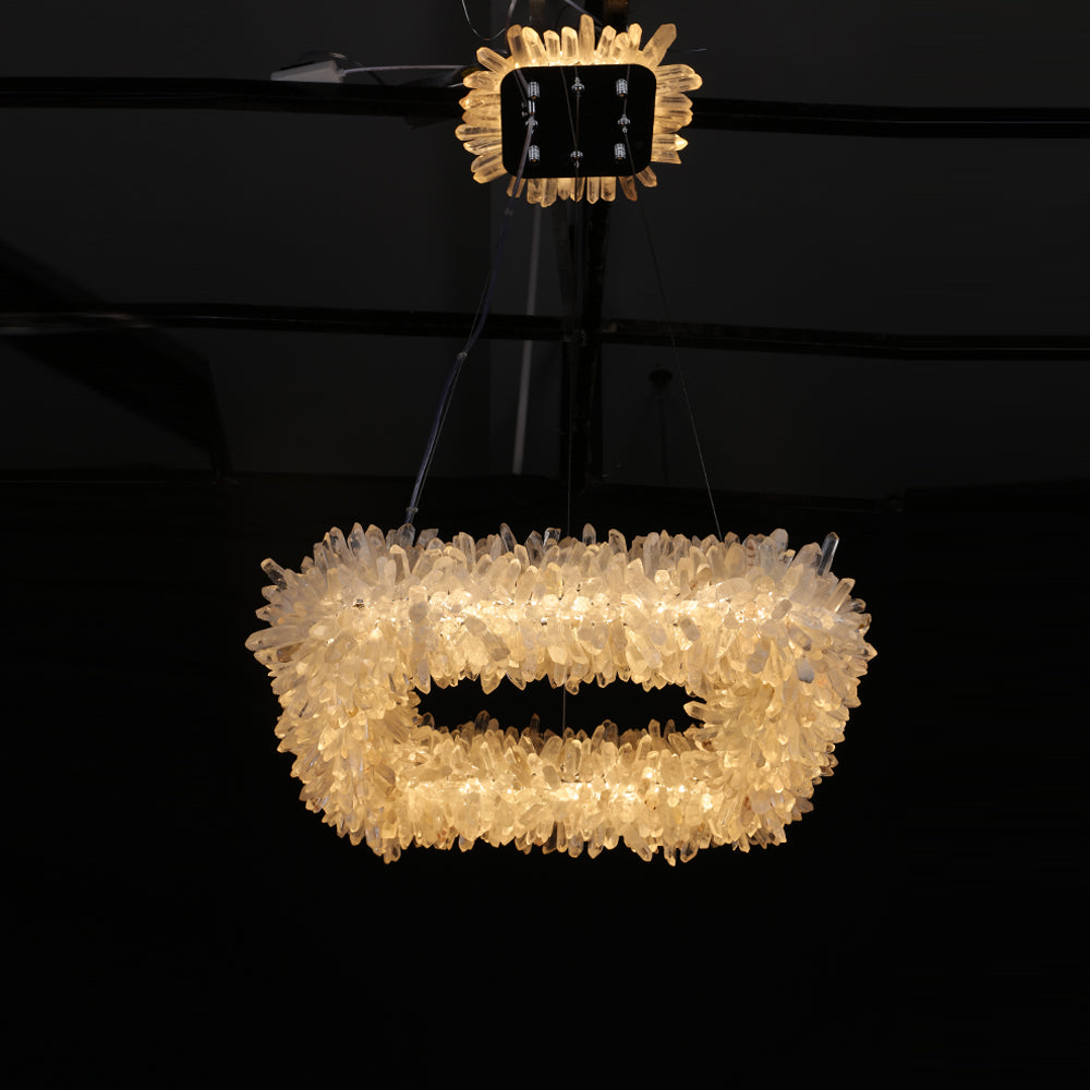Rosalie Modern Square Geode Quartz Crystal Chandelier 24'' - view 2