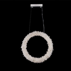 Rosalie Modern Geode Quartz Vertical Hanging Ring Chandelier - view 2