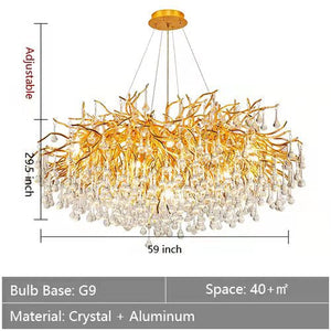 Stunning Tree Branch Crystal Chandelier with Clear Teardrop-shaped for Living/Dining Room - view 44