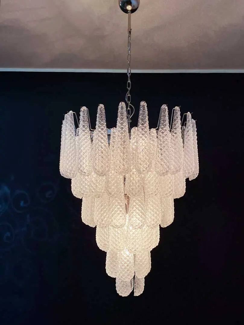 Murano-Style Chandelier – Drop – 75 glasses – Transparent