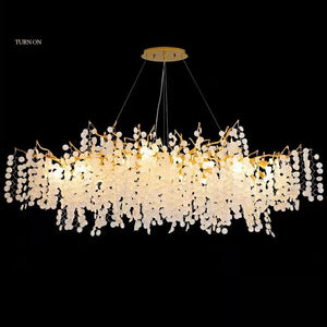 Luxury Branches Crystal Frosted Glass Chandelier Set for Living and Dining Room - view 11