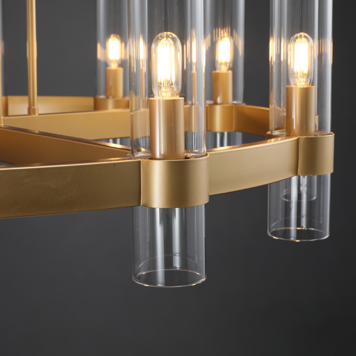 Ravion Round Blown Glass Chandelier 36", solid brass - view 6
