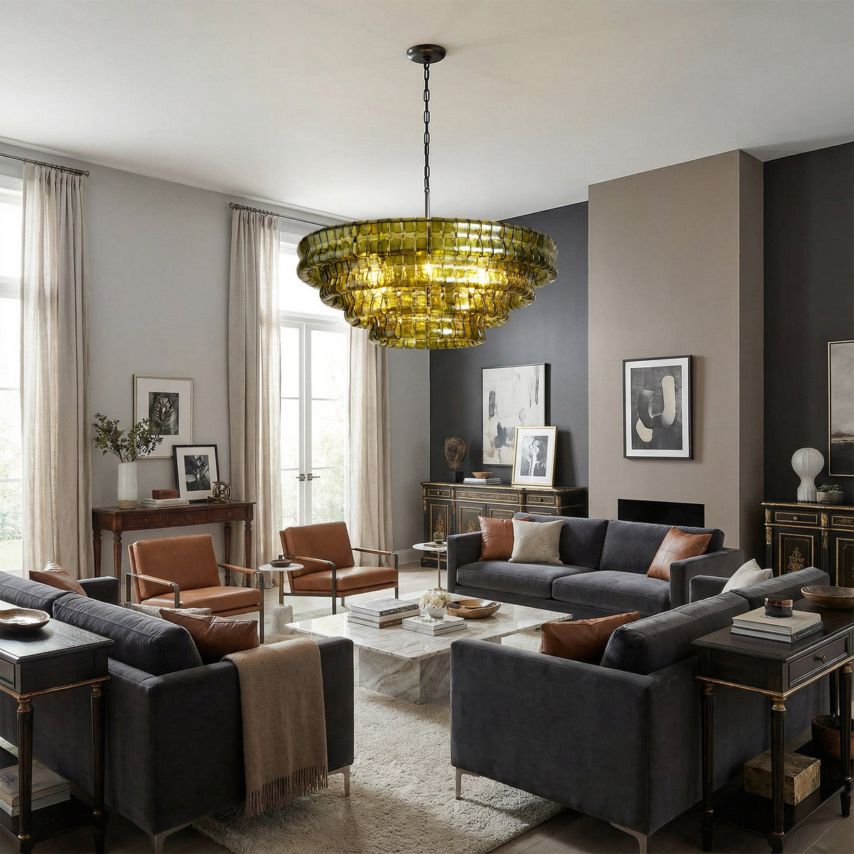 Ghiaccio Round Chandelier 24"36"48"60" - view 19