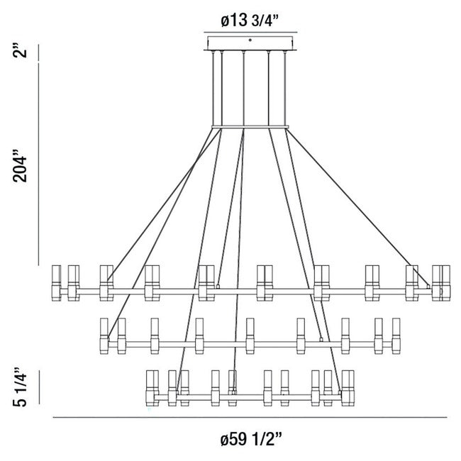 Iridesa 3 Tier Chandelier, three-tier - view 2