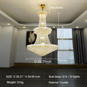 Luxury French Empire Chandelier for Villa Hall Ceiling Three-layers Crystal Light for Hotel Lobby - view 28