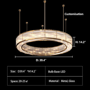 Modern Round Drum Dimmable Chandelier for Living Room/Bedroom - view 5