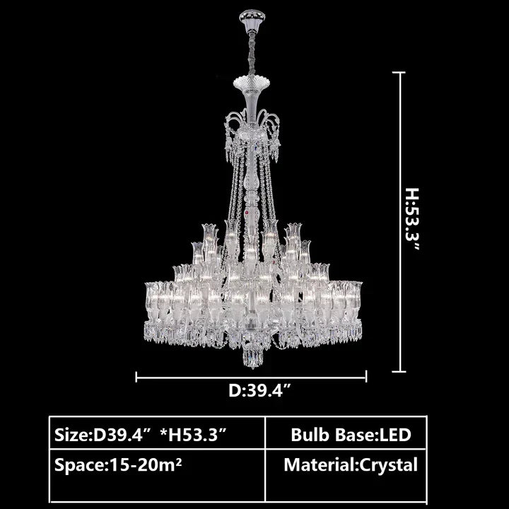 Multi Layer Chrome Crystal Chandelier in French Style with Romantic Branch Flowers for Grand Hallway and Staircase - view 5