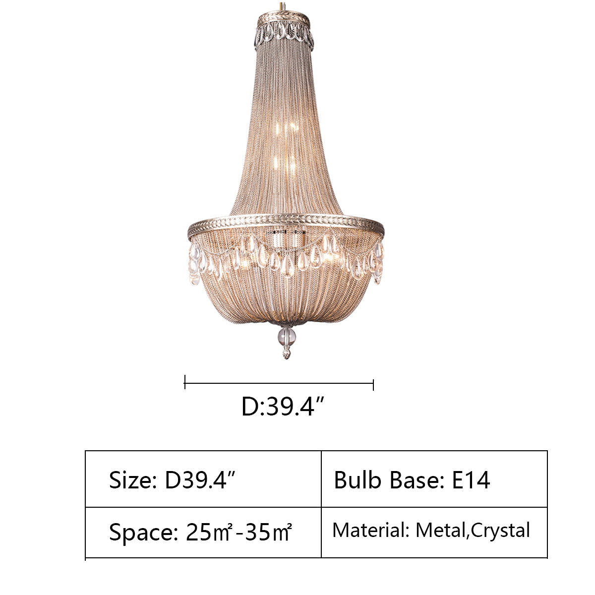 Oversize Modern Metal Art Luxury Crystal Chandelier for Duplex Hall/Staircase/Villa/Foyer - view 14
