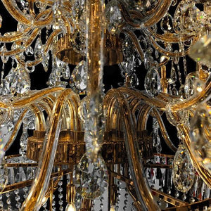 Extra Large European-style Multi-layers Candle Luxury Crystal Chandelier Gold Art Foyer/Staircase Decorative Light Fixture - view 37