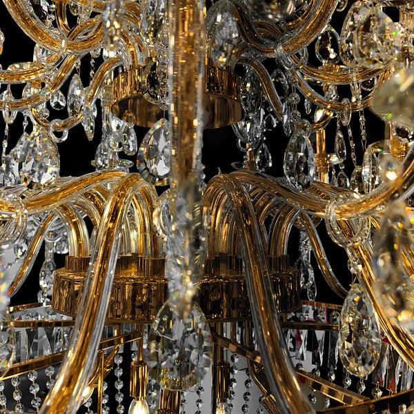 Extra Large European-style Multi-layers Candle Luxury Crystal Chandelier Gold Art Foyer/Staircase Decorative Light Fixture - view 37