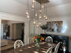 Raindrop Glass Linear Chandelier 54" - view 11