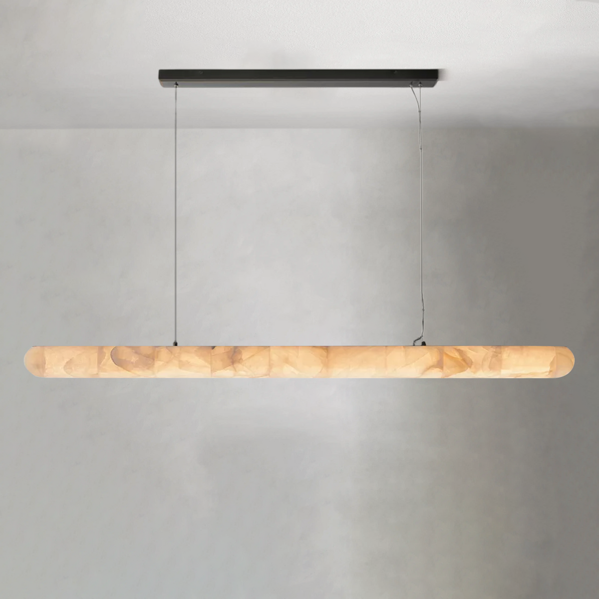 Riora Lisse Alabaster Linear Chandelier 60" 80" - view 3