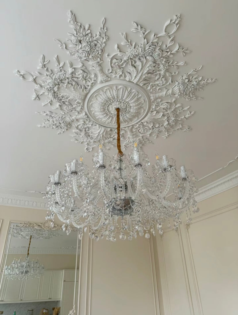 Rustic Antique European Candle Crystal Chandelier Popular Farmhouse Ceiling Light Fixture For Living Room - view 15