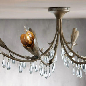 Gothic Viticcio Leaf Flushmount 8-Light – Silver, flush mount - view 3