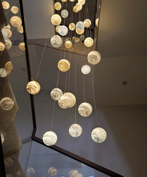 Nordic Planet Creative Long Pendant Chandelier For Staircase/Foyer/High-ceiling Hallway - view 11