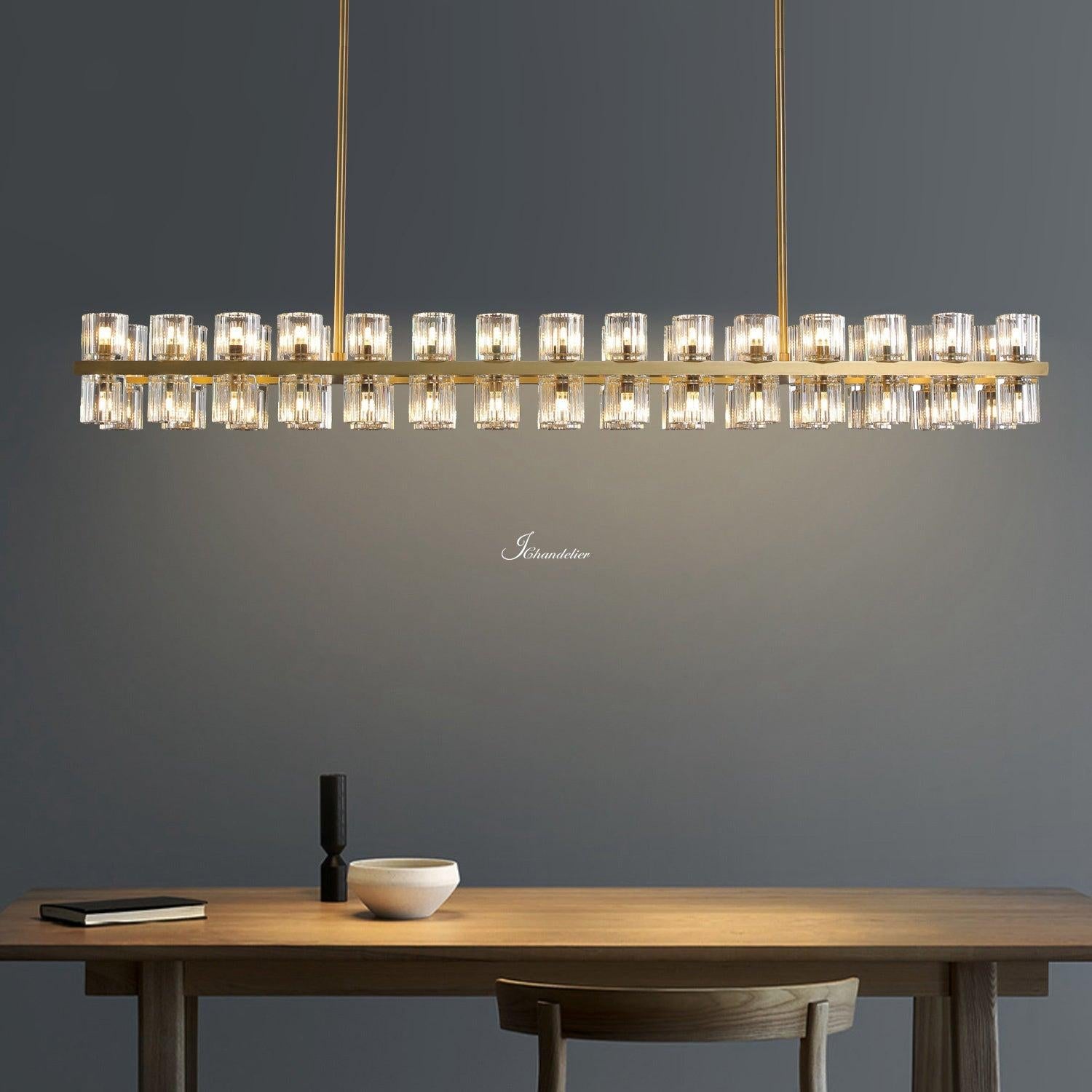 Auraline Crystal Rectangular Chandelier 72"