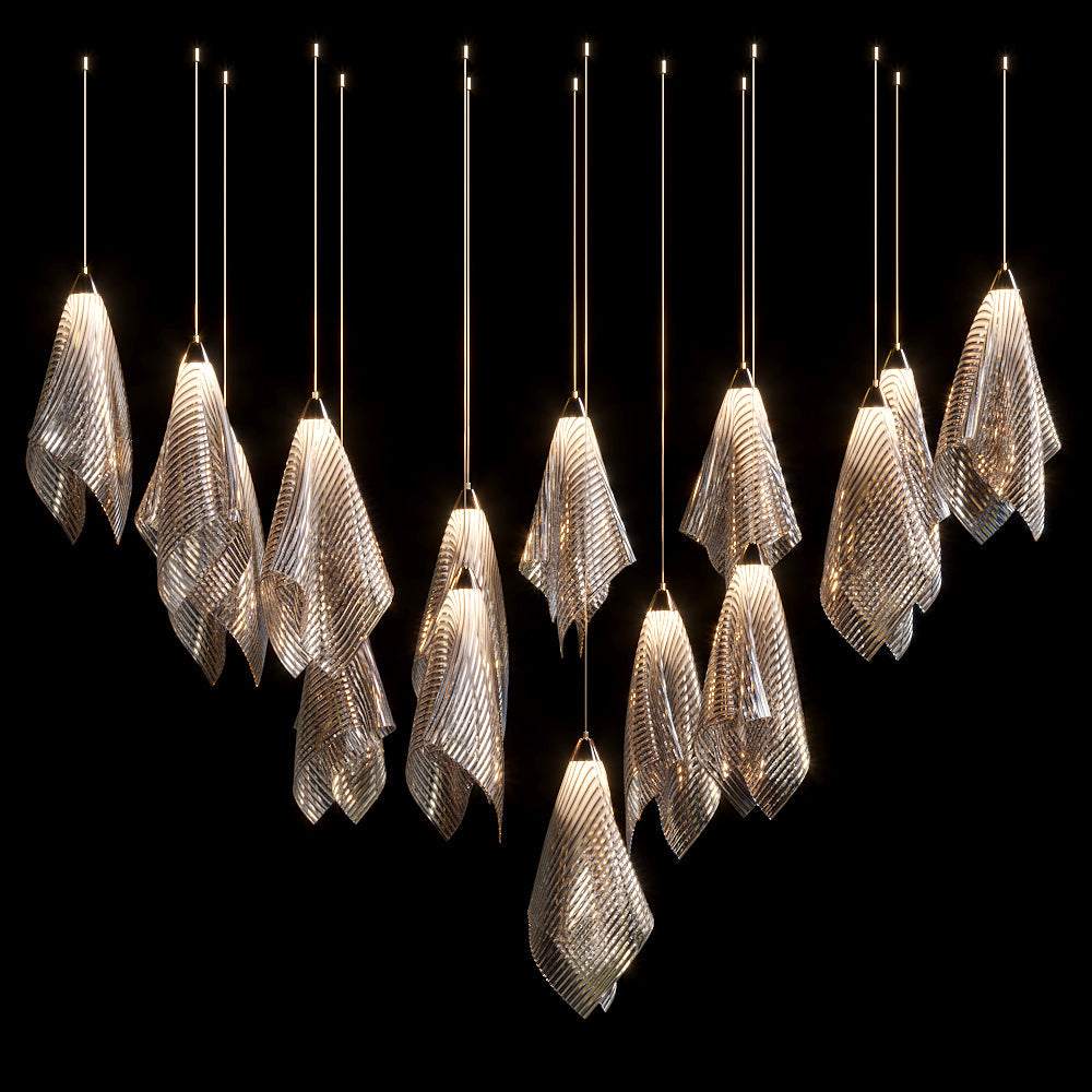 Velora Crystal Mesh Fold Chandelier - view 4