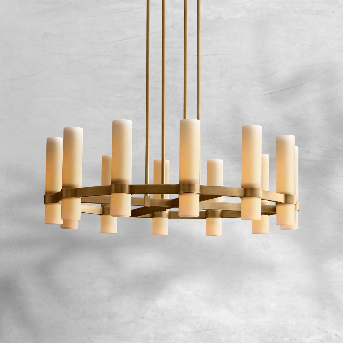Ravion Round Milk Glass Chandelier - view 5