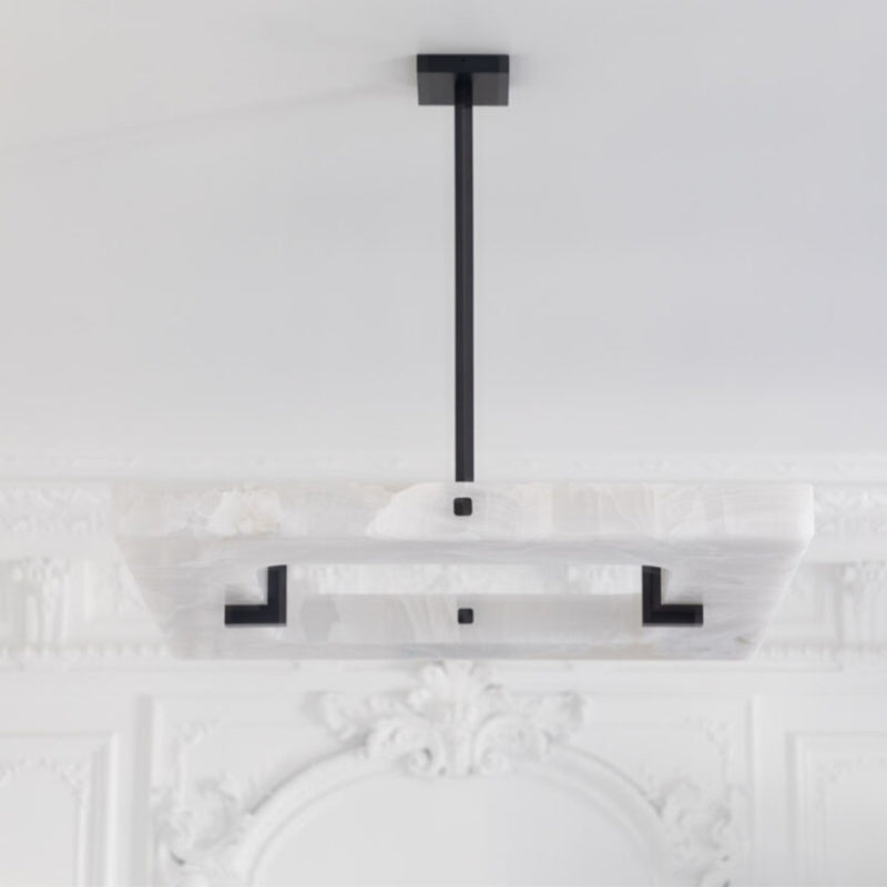 Amelia Square Alabaster Living Room Chandelier, in black - view 7