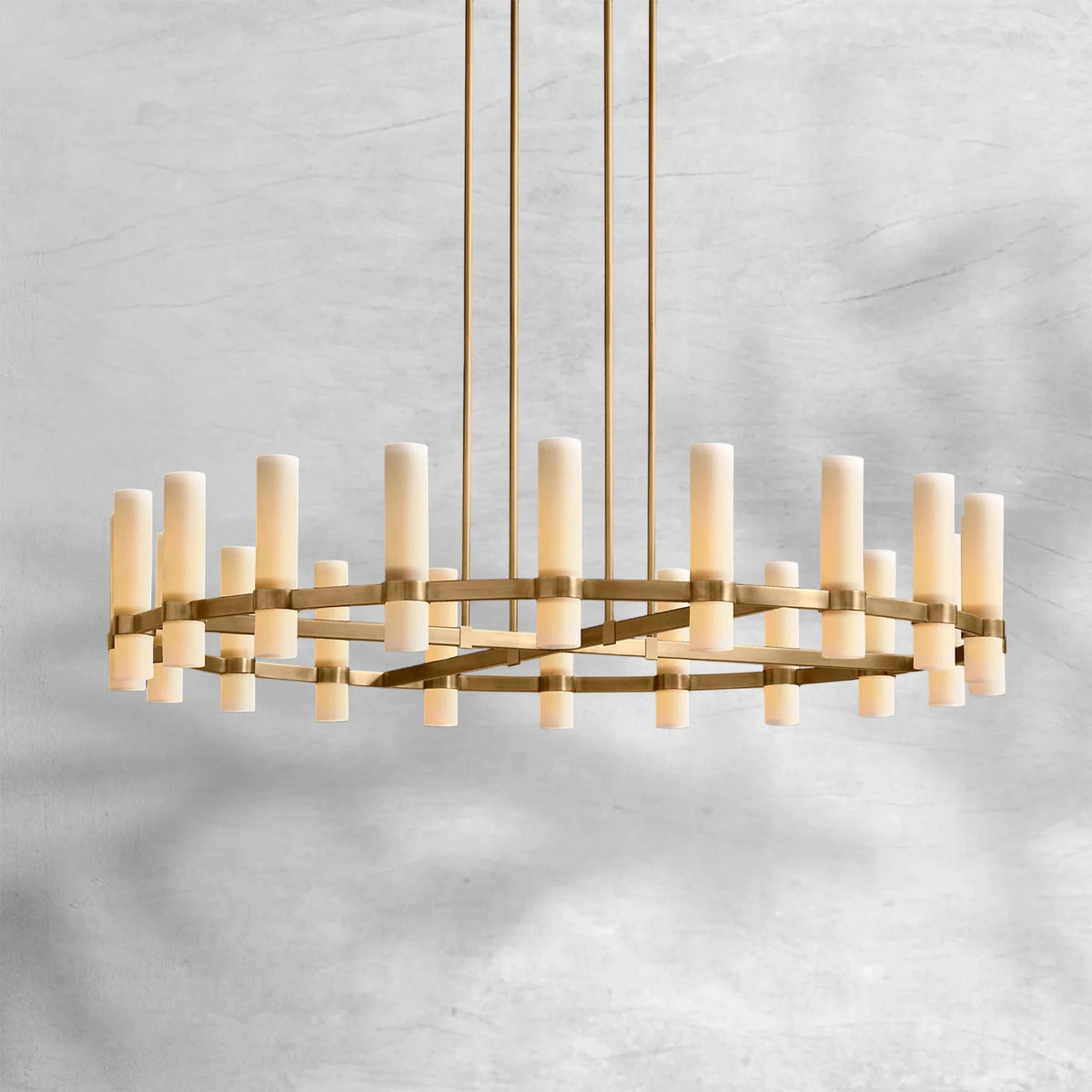 Ravion Round Milk Glass Chandelier - view 12