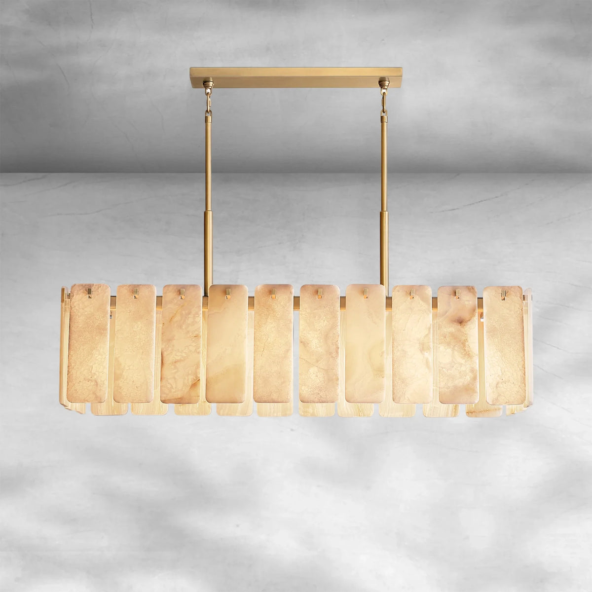 Calame Alabaster Rectangular Chandelier 60" - view 2