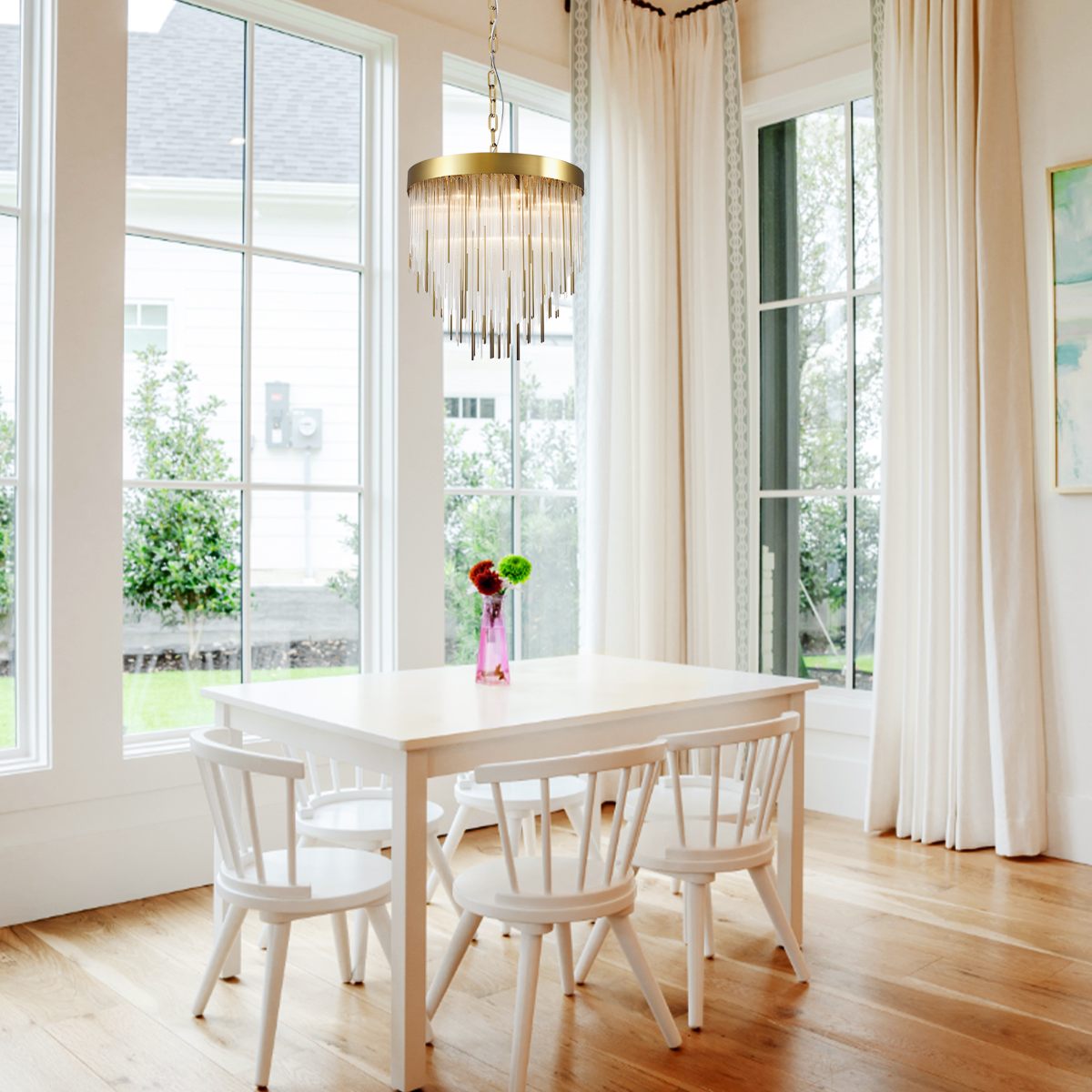 Riley Aged 12-Light Chandelier 30" - view 3