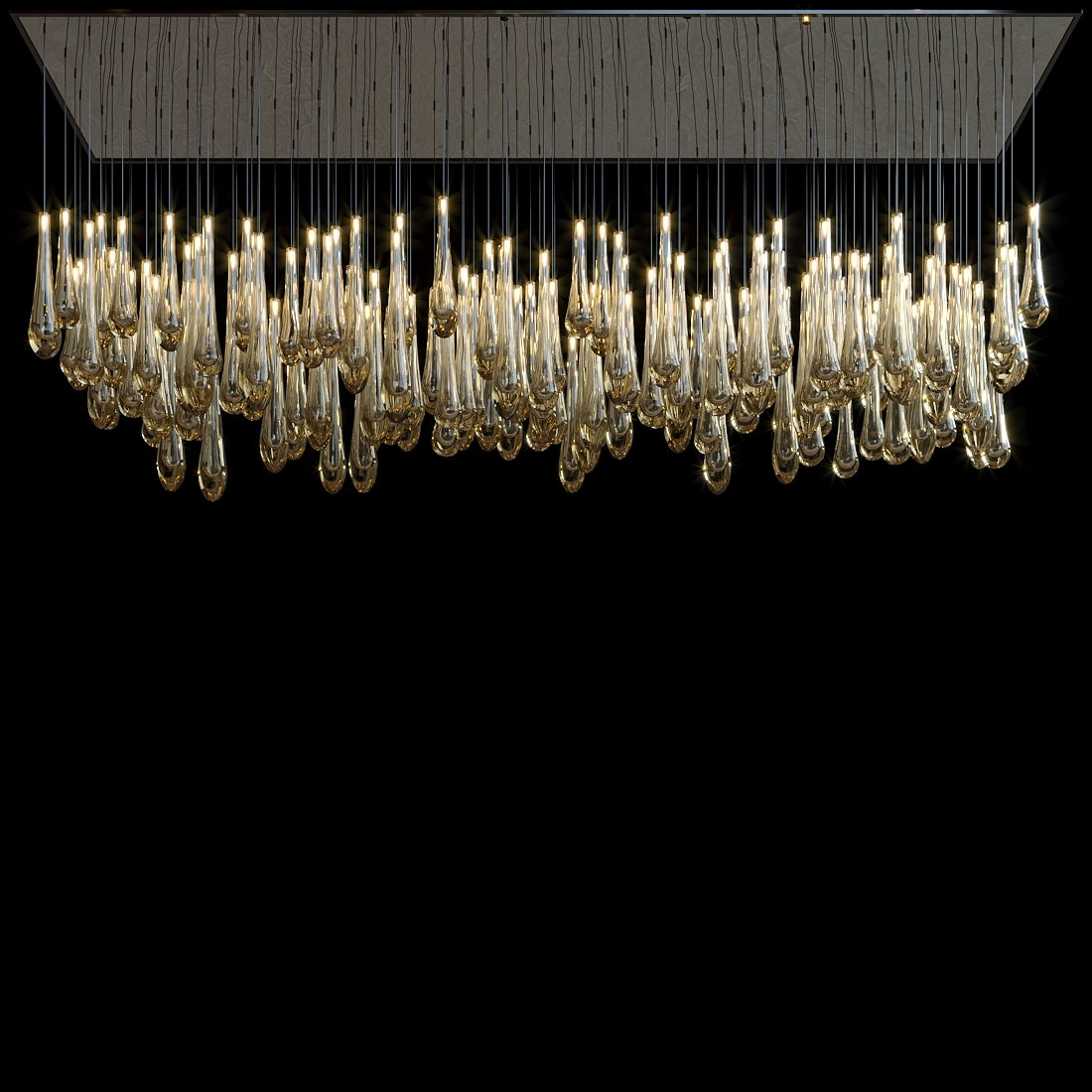 Aurelia Amber Teardrop Rain Glass Chandelier - view 4