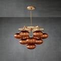 Coraline Smoke Glass Round Chandelier 36"