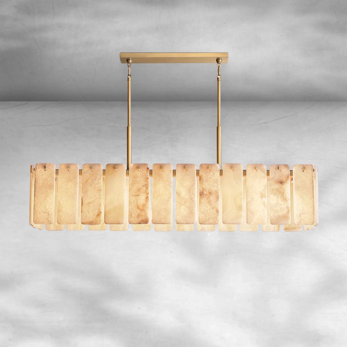 Calame Alabaster Rectangular Chandelier 72" - view 4