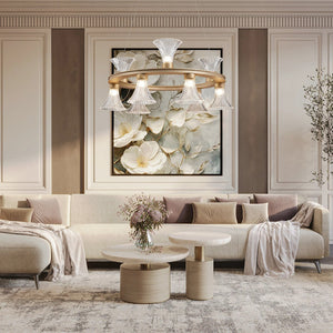 Aria Glass Round Chandelier 25.2"D - view 4