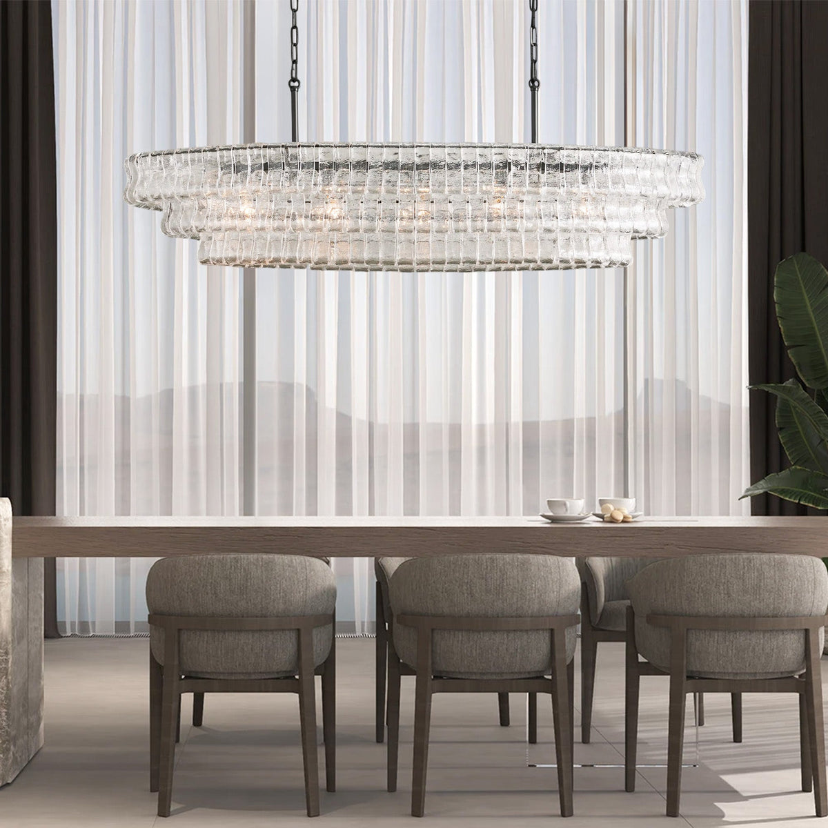 Glacien Oval Chandelier 54"W/65"W - view 5