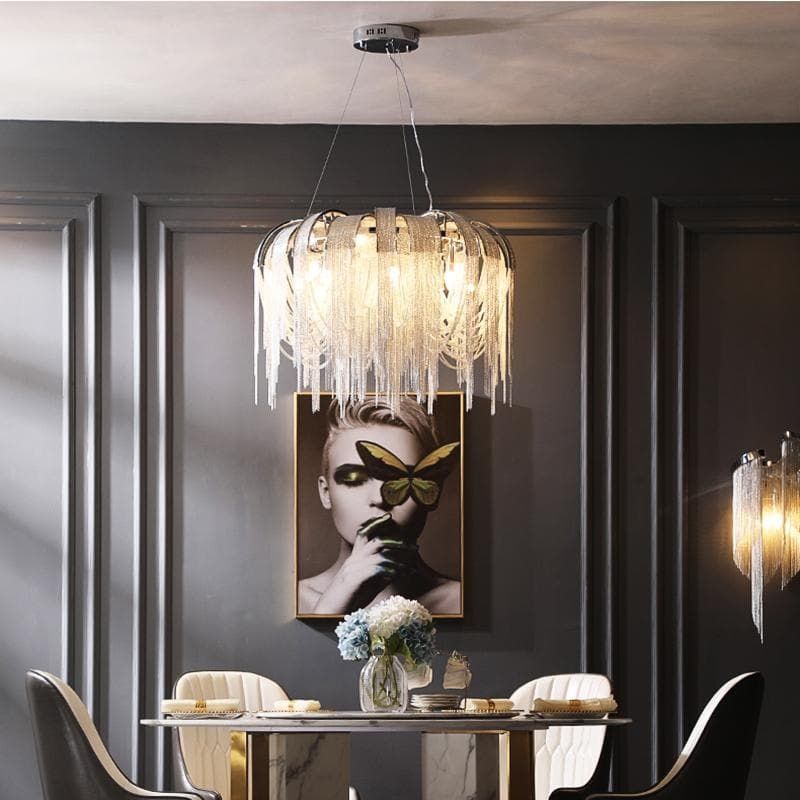 Liz Luxury Aluminum Chain Tassel Chandelier - view 4