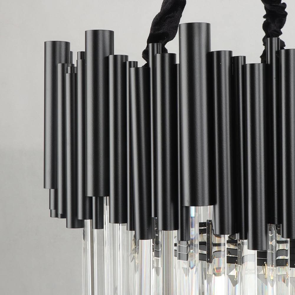 Fusion Modern Classic Black Round Crystal Chandelier 24"/ 32" - view 8