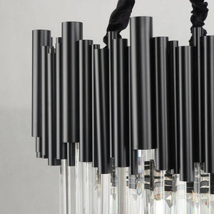 Fusion Modern Classic Black Round Crystal Chandelier 24"/ 32" - view 8