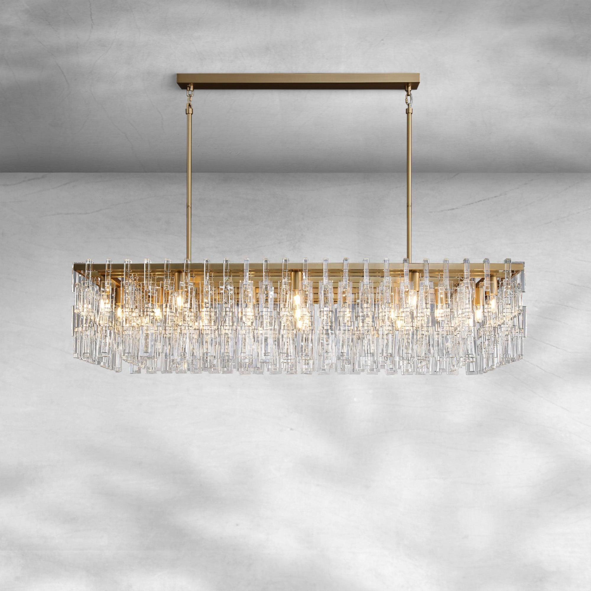 Montis Modern Rectangular Chandelier 60"