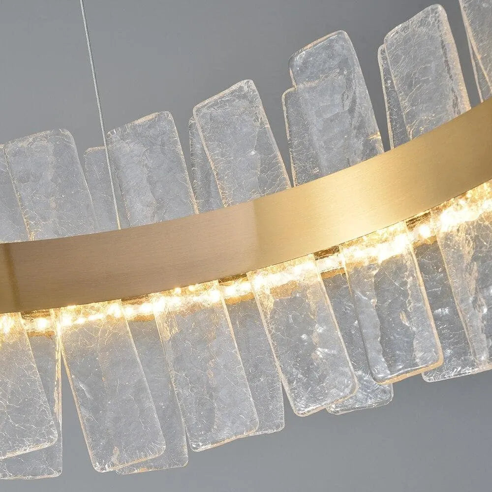 Flake Crystal Round Golden Lamp Body Modern Chandelier - view 6