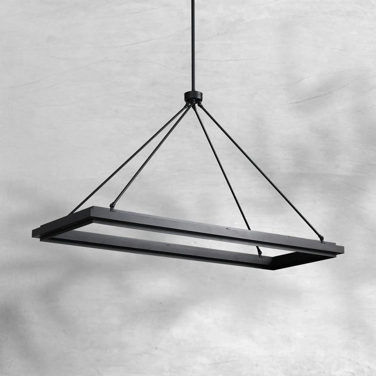 Peron Rectangular Chandelier 48" 62“, in black - view 3