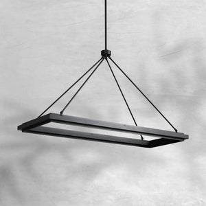 Peron Rectangular Chandelier 48" 62“, in black - view 3