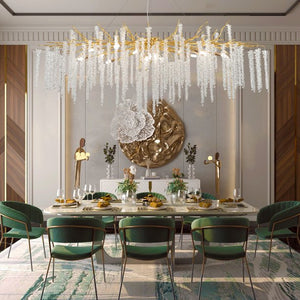 Elegant Crystal Icicle Chandelier in Branch Style for Dining Table Use - view 17