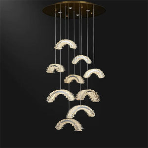 Rainbow Modern Rock Crystal Staircase Chandelier - view 4