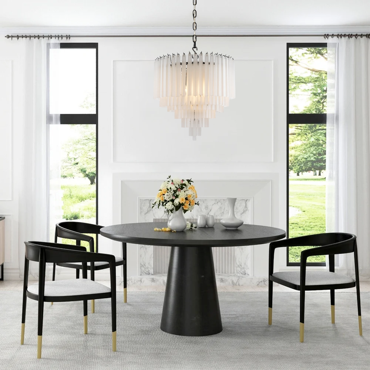 Bethel 3-Tier Glass Round Chandelier 24", three-tier - view 4