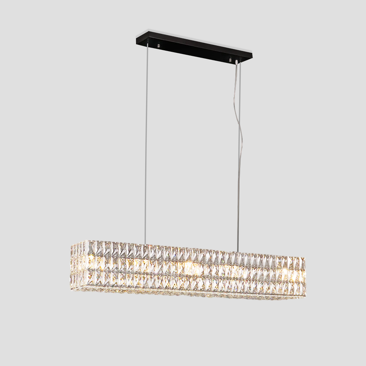 Pluto Halo Rectangular Crystal Chandelier - view 6