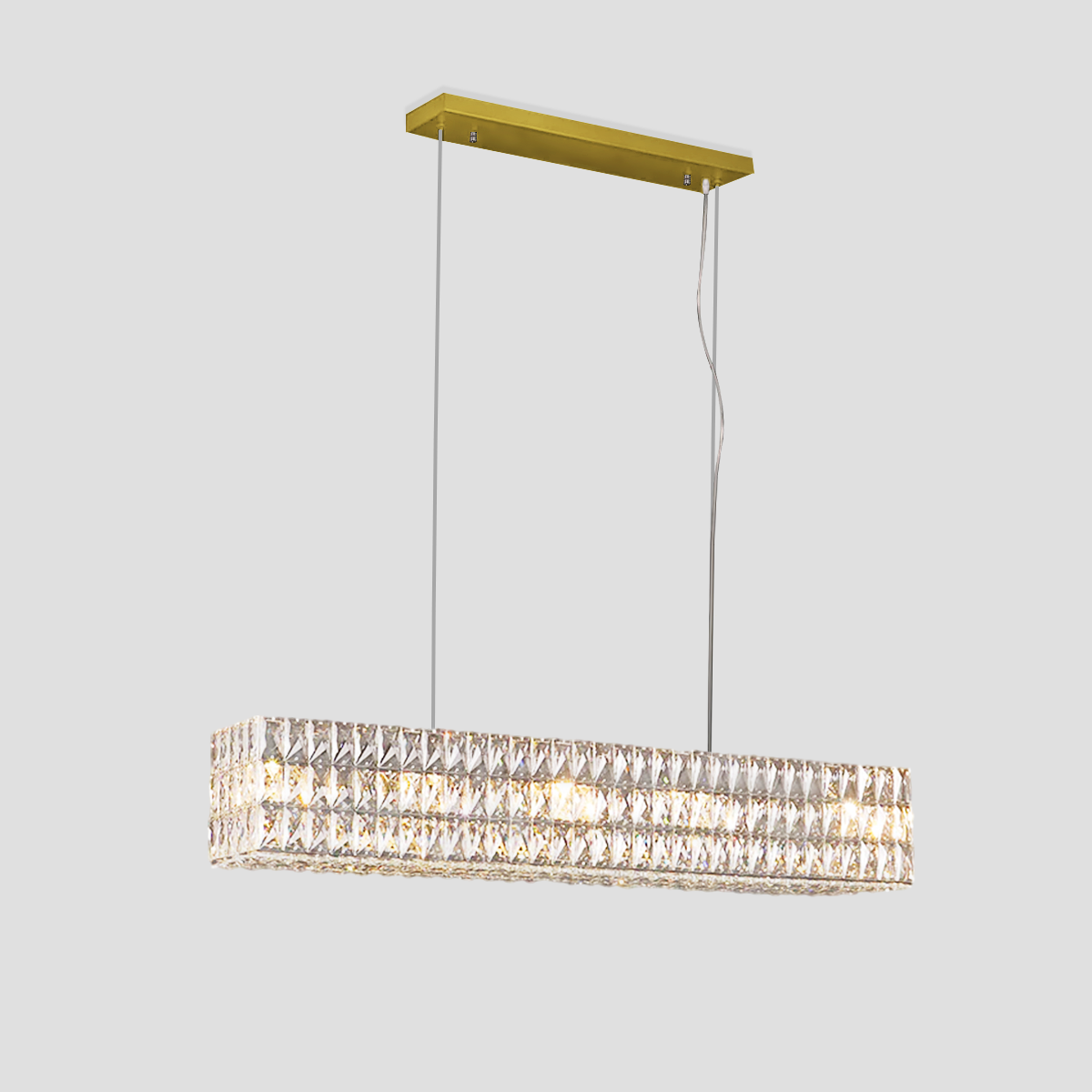 Pluto Halo Rectangular Crystal Chandelier - view 9