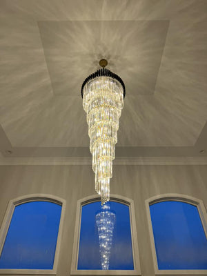 Spiral Crystal Chandelier For Foyer/ Staircase - view 9