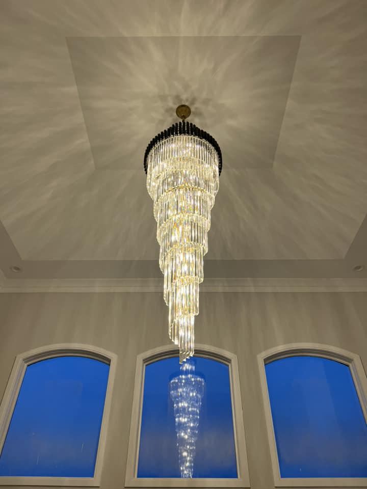 Spiral Crystal Chandelier For Foyer/ Staircase - view 9
