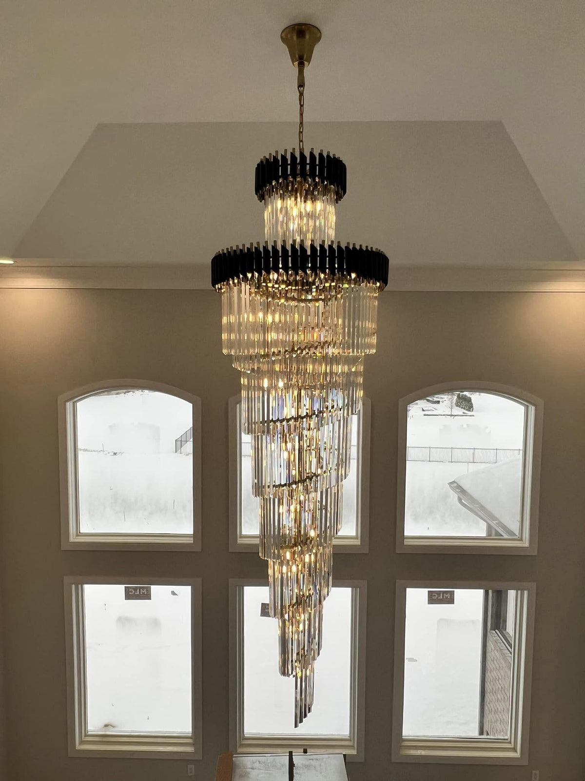 Spiral Crystal Chandelier For Foyer/ Staircase - view 7
