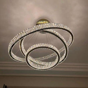 Modern Front Entryway Chandelier 3/4/5/6/7 Rings Crystal Gold/ Chrome Finish Ceiling Lamp - view 10