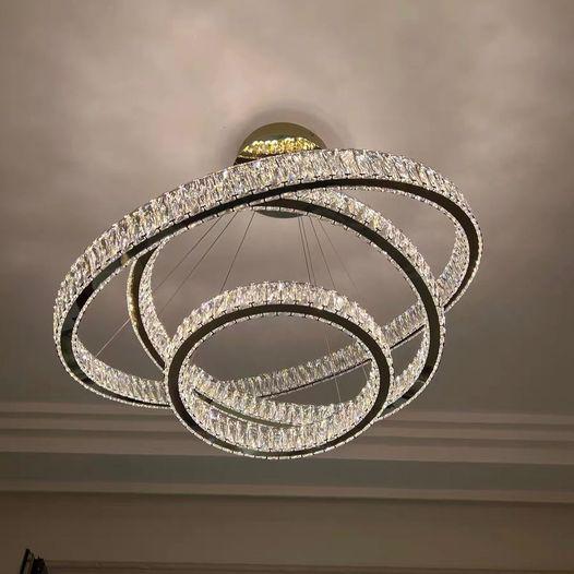 Modern Front Entryway Chandelier 3/4/5/6/7 Rings Crystal Gold/ Chrome Finish Ceiling Lamp - view 10